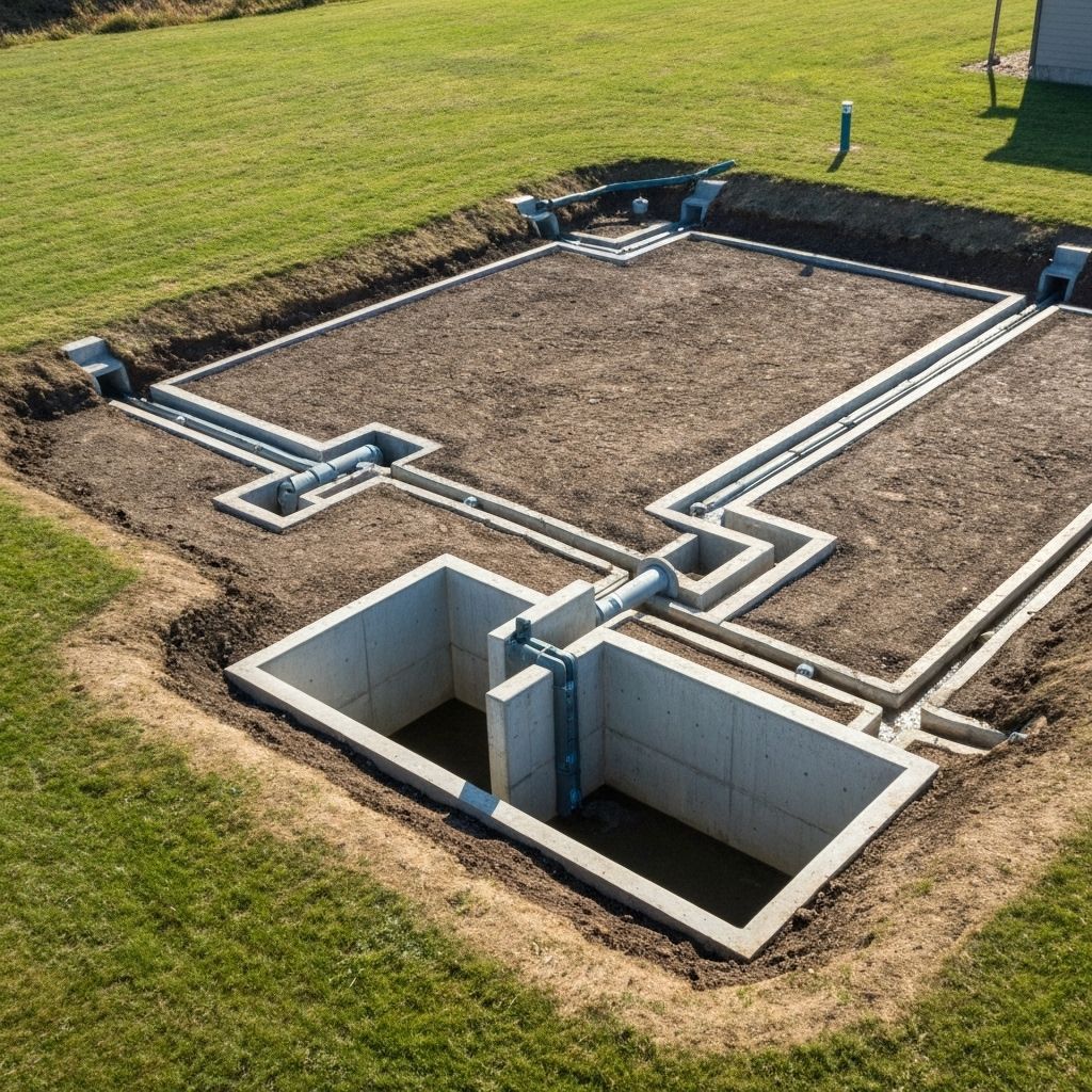 After professional drainage installation in Collierville — Catch basins installed, downspout extensions, zero water problems