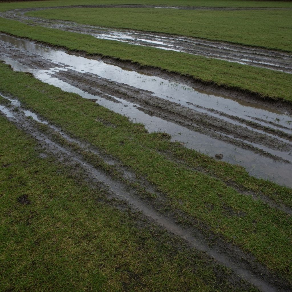 Before drainage installation in Bartlett — Soggy lawn, erosion problems, unusable backyard space
